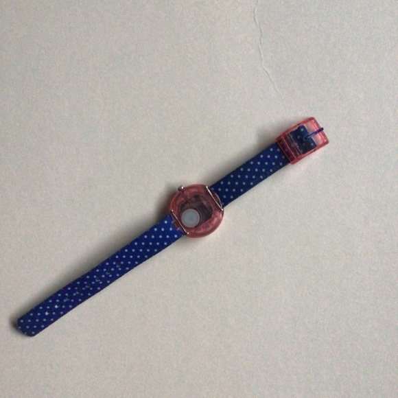 Vintage  Collectible Flik Flak Blue Crumble Kid’s Watch with Polka Dot Strap - Picture 6 of 6